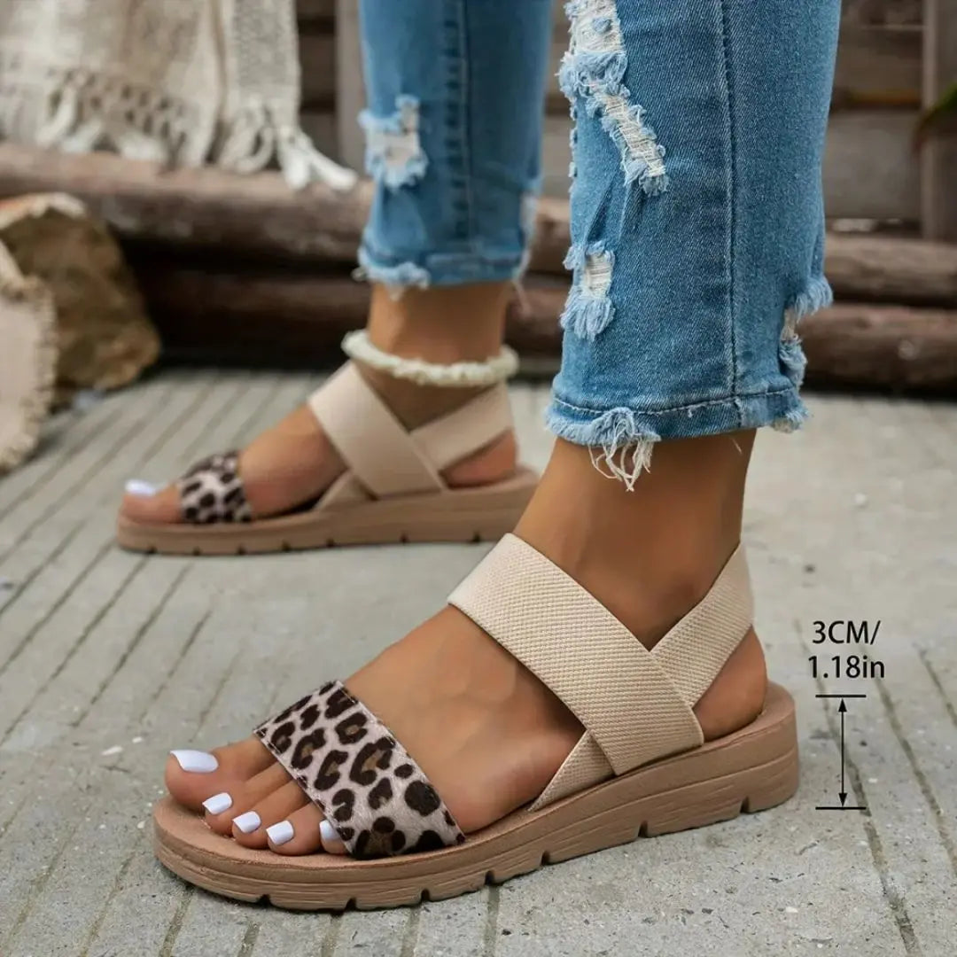 Veloce - Orthopedic Leopard Print Sandals