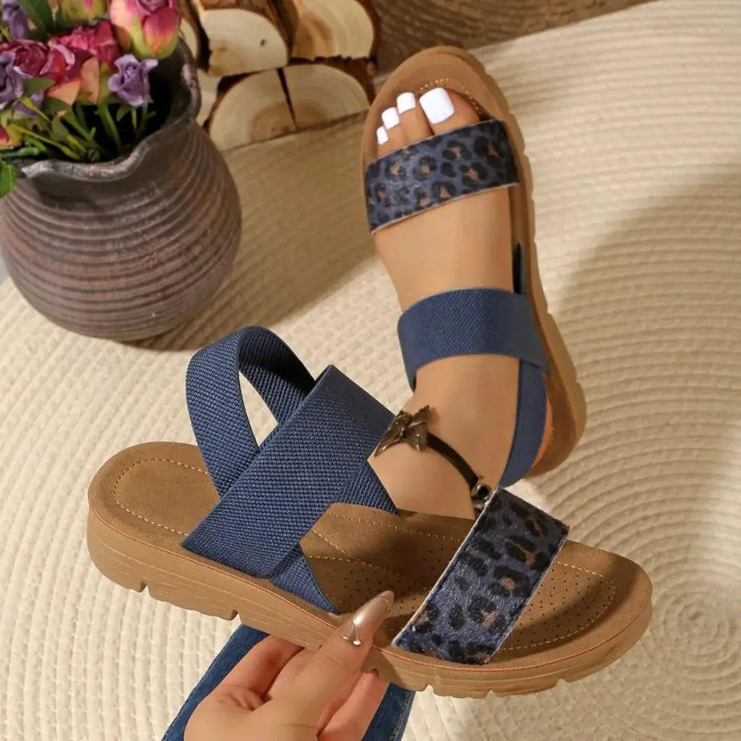 Veloce - Orthopedic Leopard Print Sandals