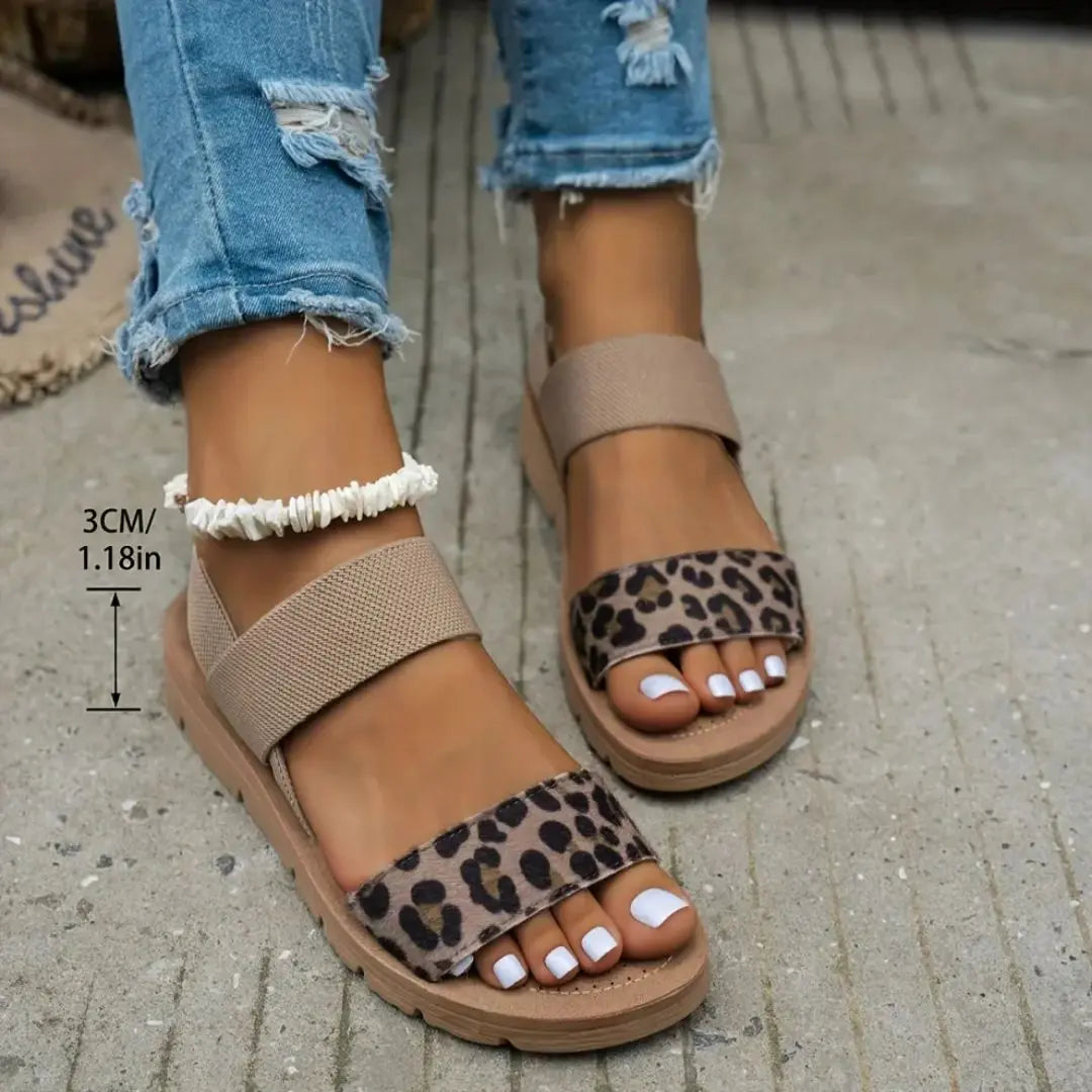 Veloce - Orthopedic Leopard Print Sandals