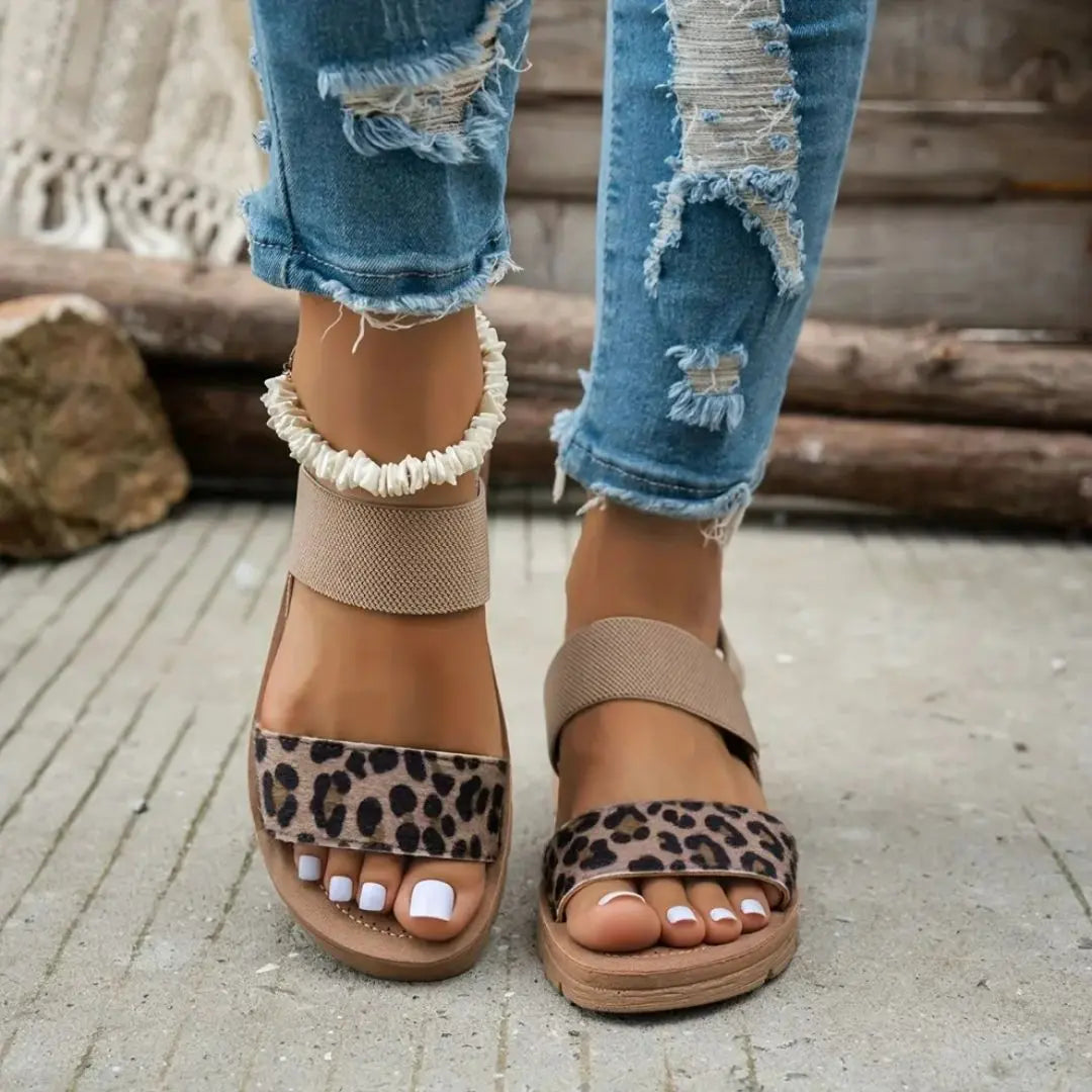 Veloce - Orthopedic Leopard Print Sandals