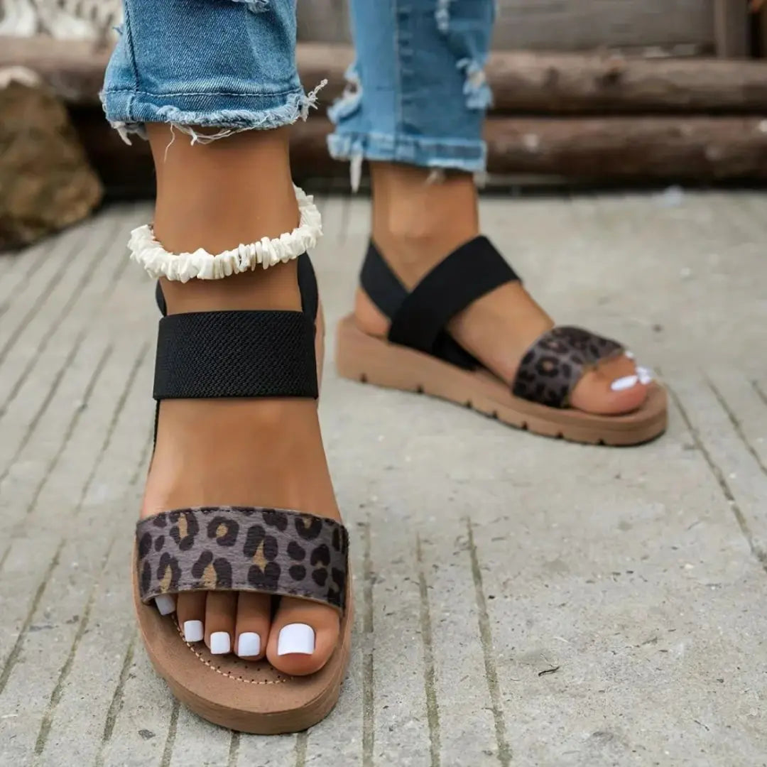 Veloce - Orthopedic Leopard Print Sandals