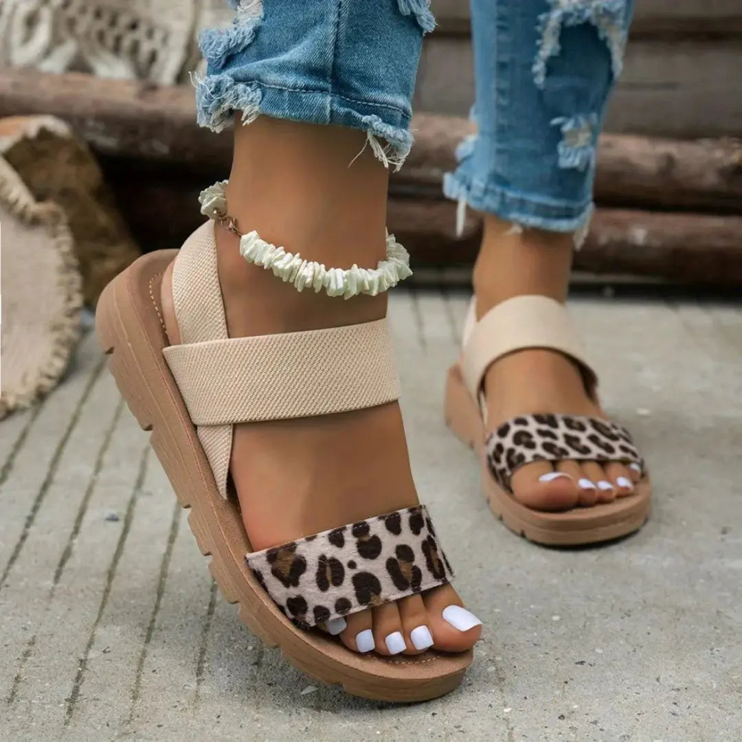 Veloce - Orthopedic Leopard Print Sandals