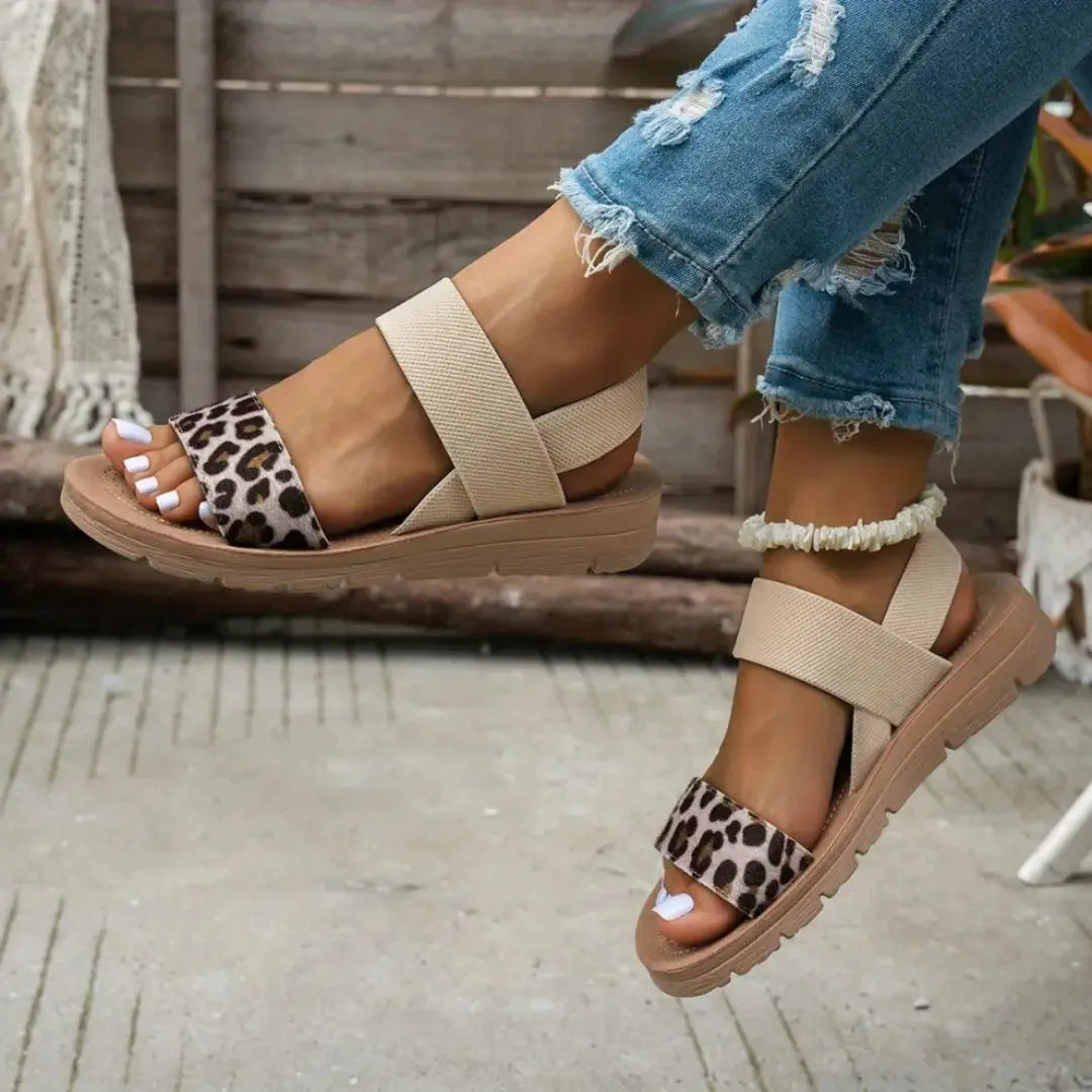 Veloce - Orthopedic Leopard Print Sandals