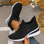 Valerie - Rhinestone Orthopedic Wedge Sneakers
