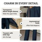 Elara - Relaxed Two Piece Set Layered Top Wide Leg Pants