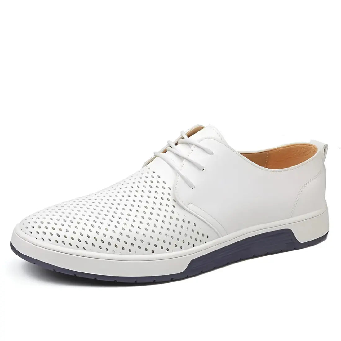Sneakers basse traforate Morello - Pelle sintetica traspirante con lacci in corda