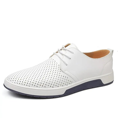 Sneakers basse traforate Morello - Pelle sintetica traspirante con lacci in corda
