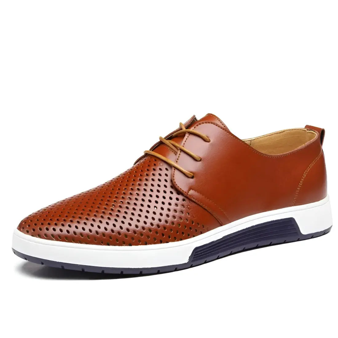 Sneakers basse traforate Morello - Pelle sintetica traspirante con lacci in corda