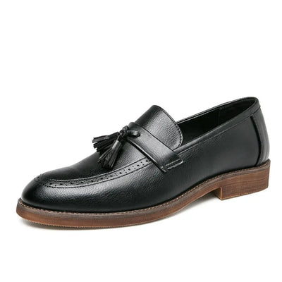 Mocassini con nappine Hamilton - Pelle vegana marrone vintage con soletta imbottita
